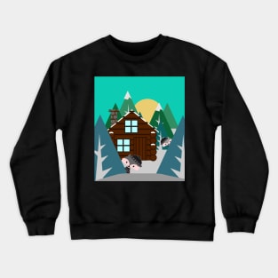 Winter cabin in the woods Crewneck Sweatshirt